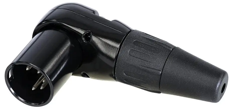 REAN - 直角90度5極XLR插頭, 鍍金接點