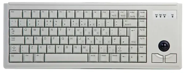 CHERRY G84-4400 Trackball Keyboard, Compact USB, Light Grey