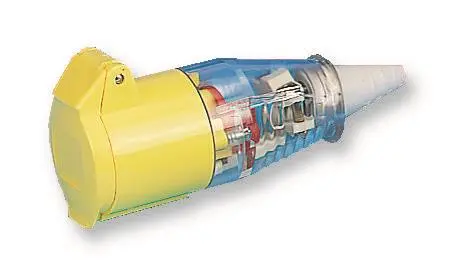 WALTHER Tomada CEE Montagem em Cabo 16A 110V, 2P+E, Amarela, IP44