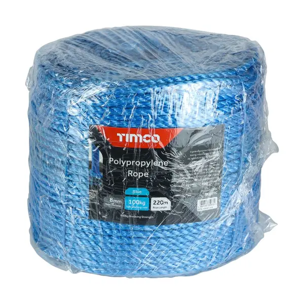 Timco Corda in Polipropilene, Blu, 8mm x 220m