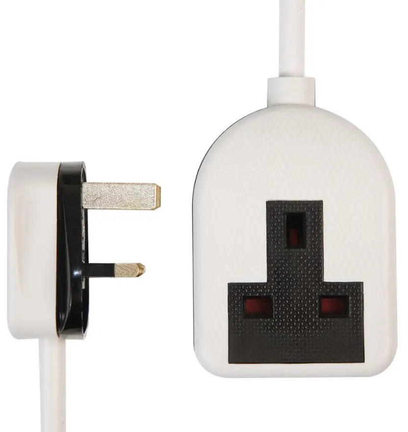 PRO ELEC Gumová prodlužovačka, 1 zásuvka, 13A, 2m, bílá