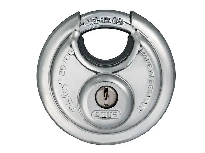 ABUS 26/80mm Diskus Padlock with 2 Keys, Stainless Steel