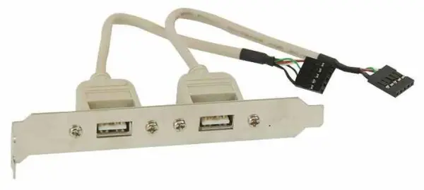 PRO POWER 2x USB 2.0 Female to Header Adaptor, 0.18m Ivory