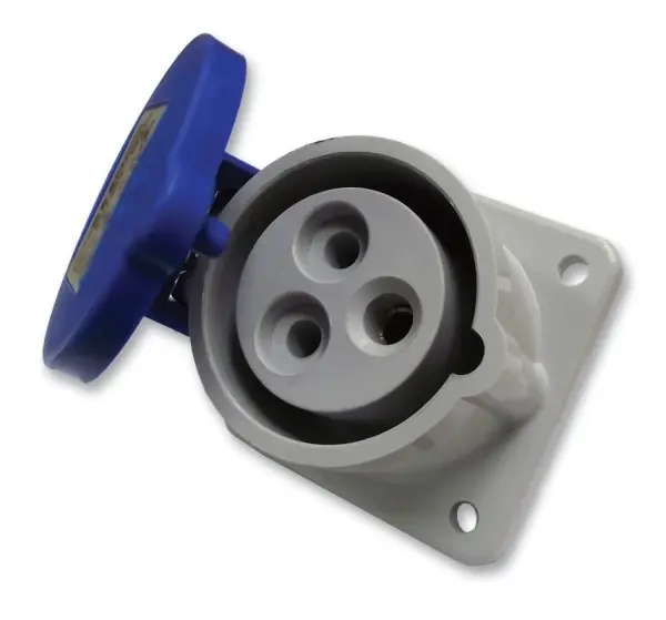 CEENORM 16A 240V Panel Mount CEE Socket Blue