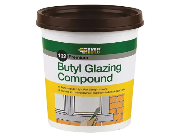 Everbuild Sika 102 Butyl Glazing Compound, Brown, 2kg