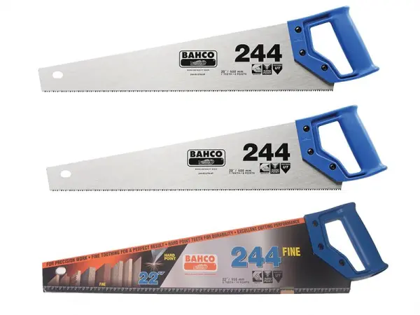Bahco 244 하드포인트 손톱 톱 패키지 - 7 TPI 2개 및 9 TPI 1개, 550mm