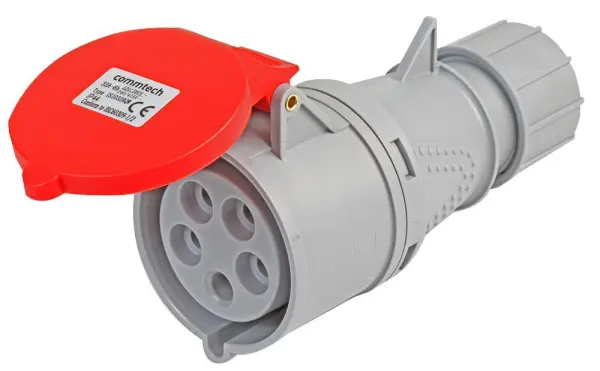 PRO ELEC 32A 400V IP44 CEE ソケット 3P+N+E ブラック