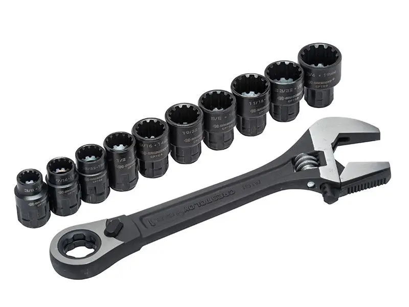 Crescent X6 Pass-Thru Adjustable Wrench Set, 11-Piece