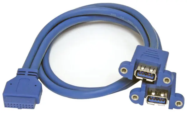 STARTECH USB 3.0 2ポート 20ピン マザーボードケーブル 0.5m