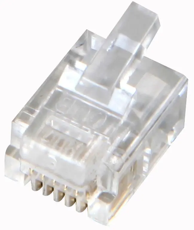 COB 6P6C RJ12 Unshielded Connector, 10 Pack