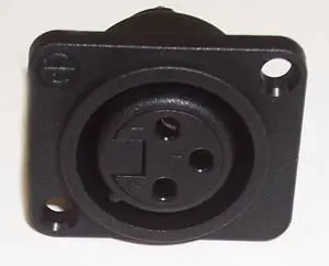 Connecteur panneau XLR femelle 3 pôles NEUTRIK NC33FPP, argenté