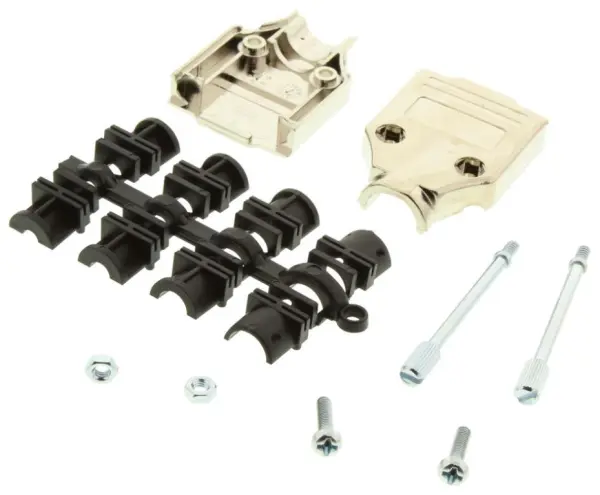 MH CONNECTORS 9-Way Metalised Plastic D-Sub Hood, Top Entry