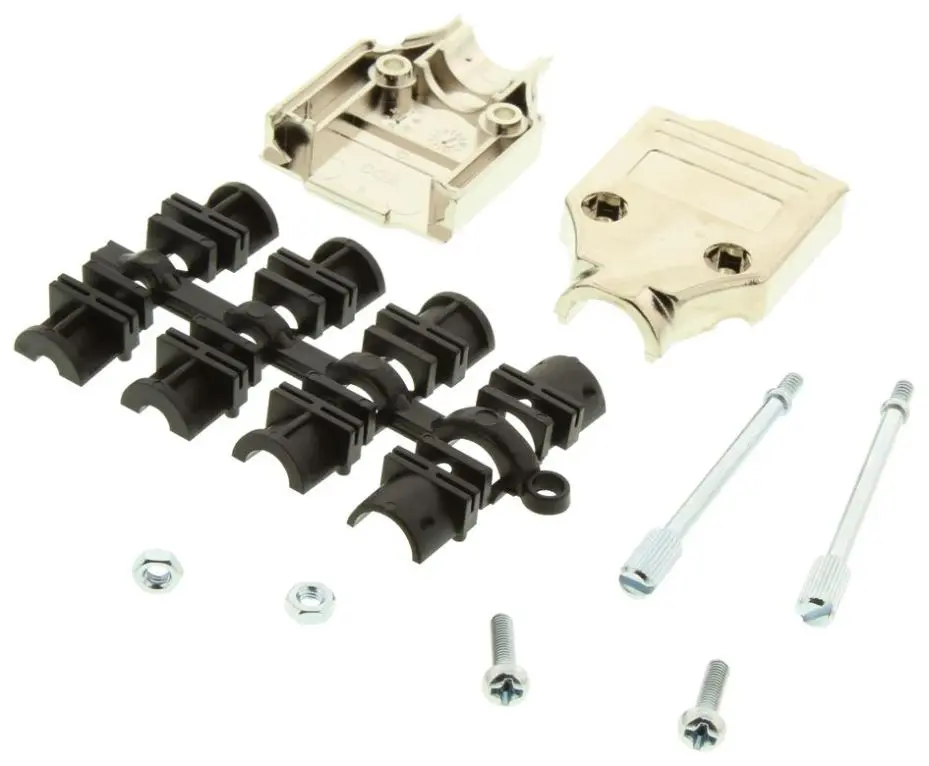 MH CONNECTORS 9-Way Metalised Plastic D-Sub Hood, Top Entry