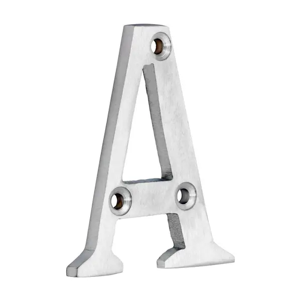 Timco Door Letter A - Satin Chrome