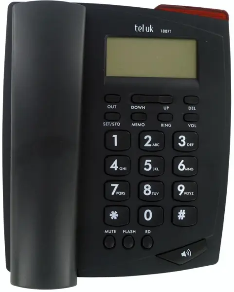 TEL UK Venice Black Corded Telephone