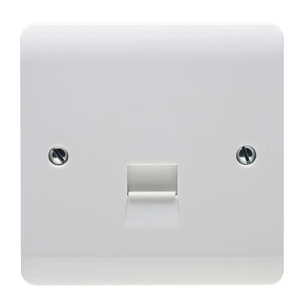 Crabtree Instinct 1-Gang Telephone Socket, White