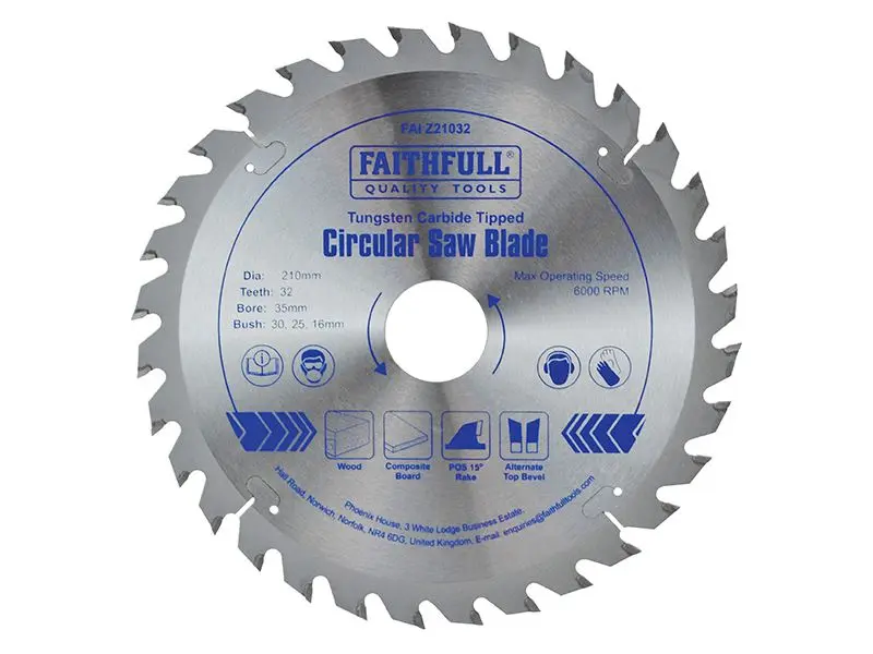 Faithfull TCT Δισκοπρίονο 210mm x 35mm x 32 Δόντια POS
