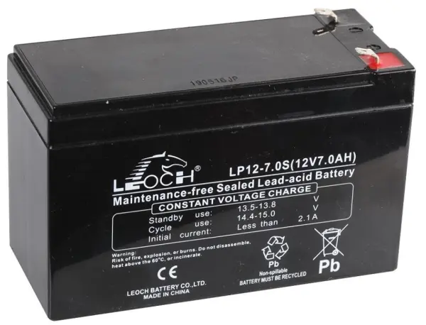 LEOCH LP Series 12V 7Ah Maintenance-Free SLA Battery