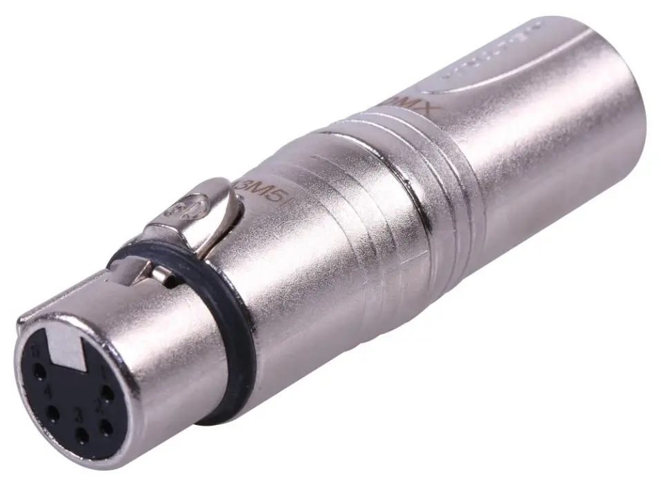 NEUTRIK - Tiontúire XLR DMX, 5 biorán Soc le 3 biorán Plug