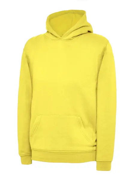 Uneek Kids' Hooded Sweatshirt, 50% Cadás 50% Polaistir, Buí, 3/4 Bliain d'Aois