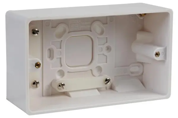 BG 2-Gang Surface Mounted Box, 50mm Depth, White