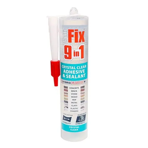 Timco 9 in 1 Adhesive & Sealant, Crystal Clear, 290ml