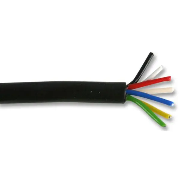 PRO POWER 7-2-6A 6 Core Unscreened Cable 7/0.20mm Black - 100m