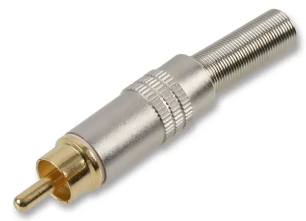 Pro Signal 2-Pole Phono Plug, Gold Plated, White