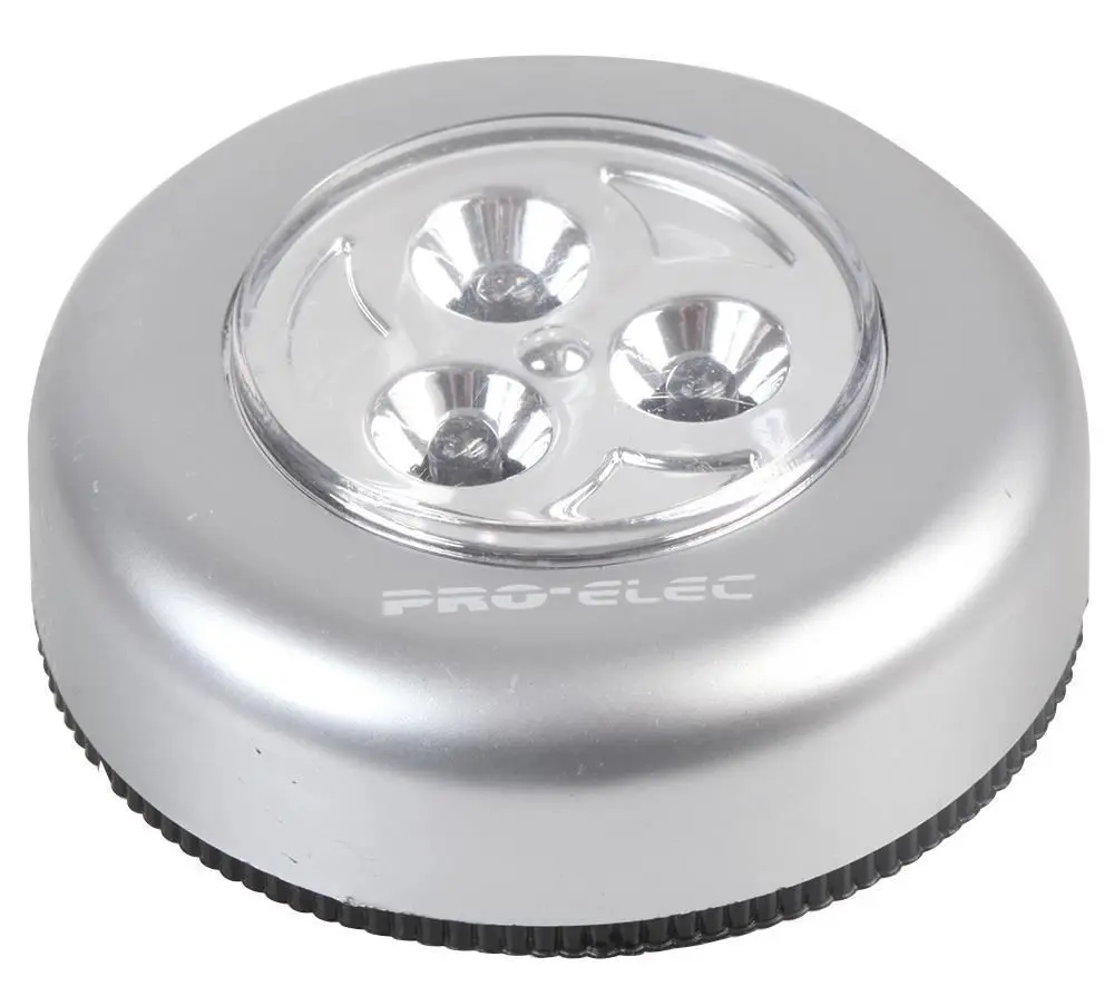 PRO ELEC Lampe à LED à piles, 3 LEDs, adhésif inclus