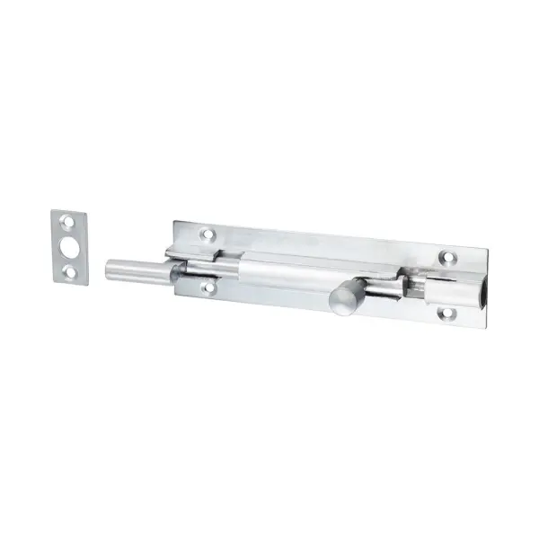 Timco Necked Barrel Bolt, Satin Chrome, 100 x 25mm