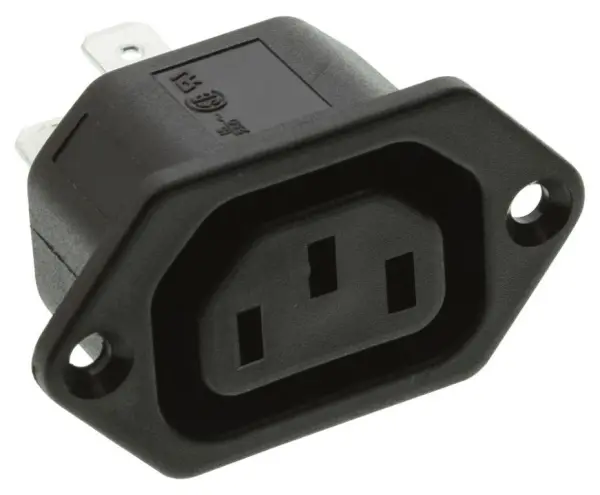 BULGIN LIMITED Prise IEC C13 à montage sur panneau, 10A 250V, Noir