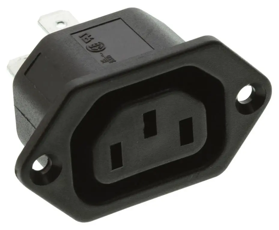 BULGIN LIMITED - IEC-Panelsteckdose mit Flanschbefestigung, Schwarz