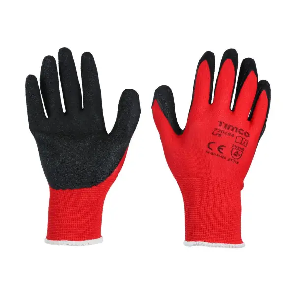 Timco Leichtgriff-Handschuhe - Crinkle Latex-beschichtetes Polyester (Größe L -