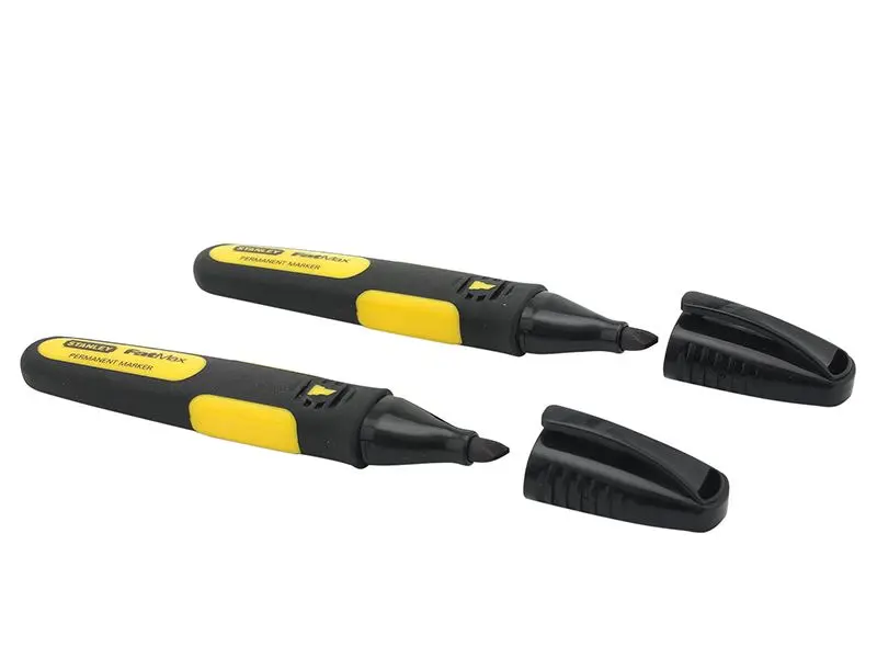 STANLEY Fatmax Chizel Tip Permanente Zwarte Markeerstift (Verpakking van 2)