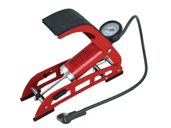 Faithfull Bomba de Pé Monocilíndrica com Manómetro