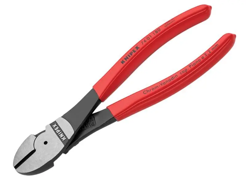 Knipex 74 01 Pinces coupantes à haute leviers, Poignée PVC, 180mm