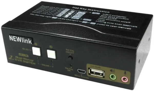 NEWLINK Switch KVM Dual Screen 4K HDMI, 2 Porte