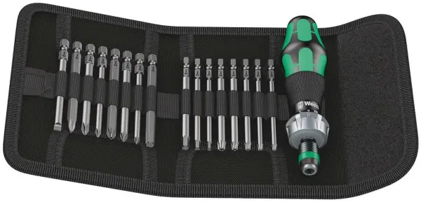 Wera Kraftform Kompakt 60 RA, Set Pemutar Skru 17 in 1 dengan Ratchet