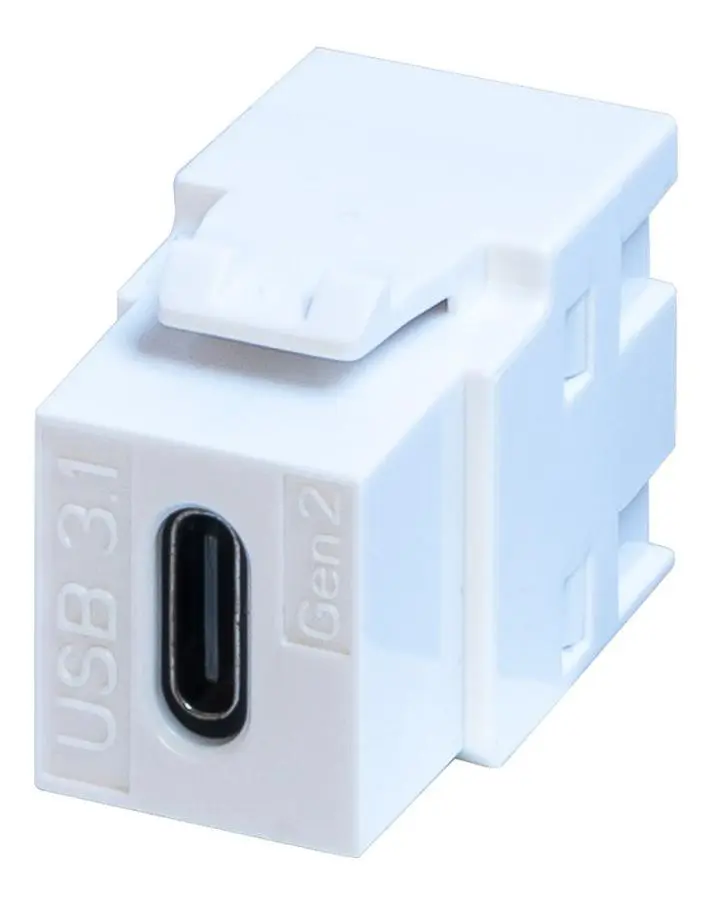 TUK USB 3.1 Type C Female-to-Female Keystone Coupler, White