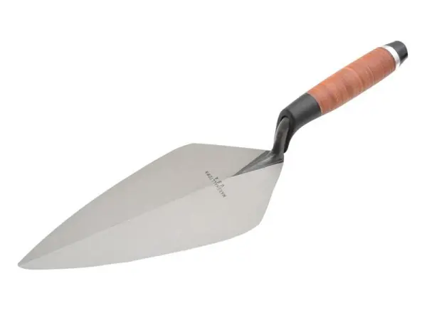 Marshalltown 34L Wide London Pattern Brick Trowel, Leather Handle, 12in