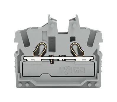 WAGO 2-Conductor Miniature Through Terminal Block, Push-In Cage Clamp - Grey 22AWG 12AWG 800V 24A