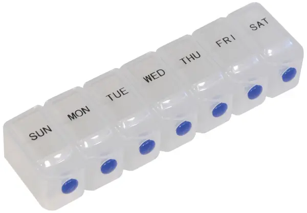 AIDAPT Deluxe Weekday Pill Dispenser, 7-Day