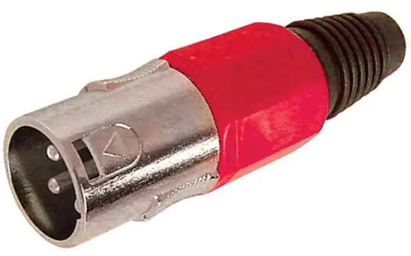 HiLo XLR 플러그, 3극, 인라인, 레드
