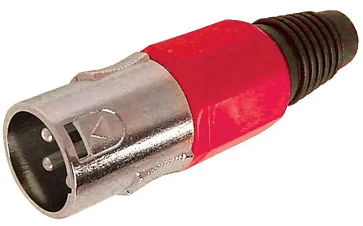HiLo XLR 플러그, 3극, 인라인, 레드