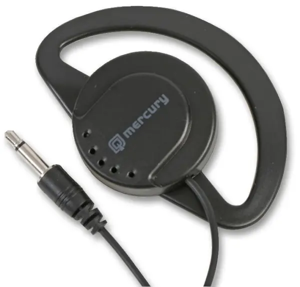 Casque mono à clip EAGLE HiLo, Noir, Prise jack 3,5 mm