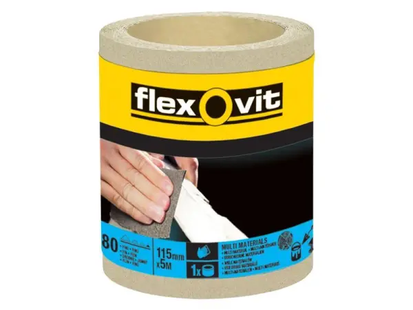 Flexovit General Purpose Sanding Roll 115mm x 5m, Fine 180G