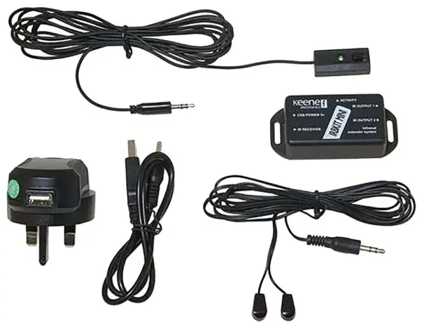 KEENE IRBKIT MINI 1x2 IR Extender Kit, 10m Lead, Fascia Mount