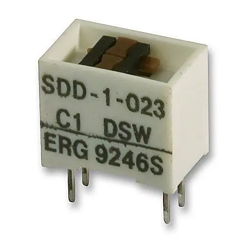 ERG COMPONENTS DIP Switch, 1 Circuit, Slide, DPST, 100V, 1A