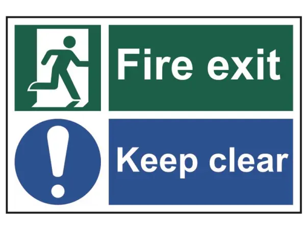 SCAN Fire Exit Keep Clear PVC Sign 200mm x 300mm
