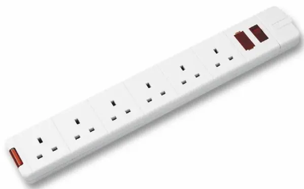 MASTERPLUG 13A 6-Way Rewireable Trailing Socket with Power Indicator